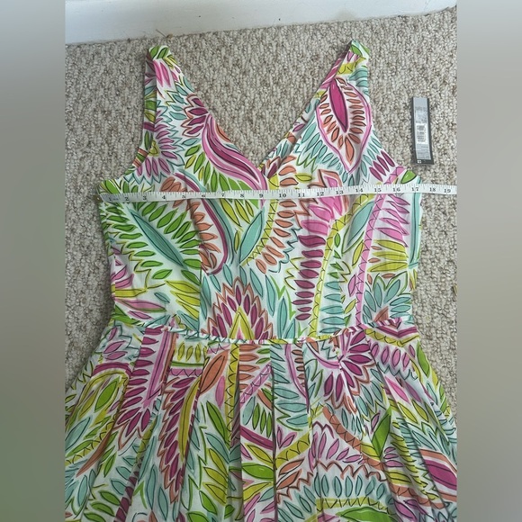 Tahari multi color  A-Line V-Neck Sundress size 8 new - Picture 8 of 9